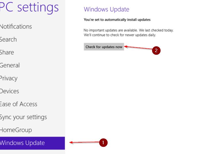 Windows 8 update