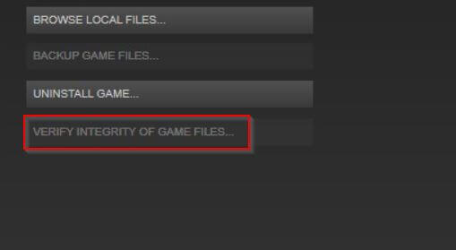 Verify integrity of game files